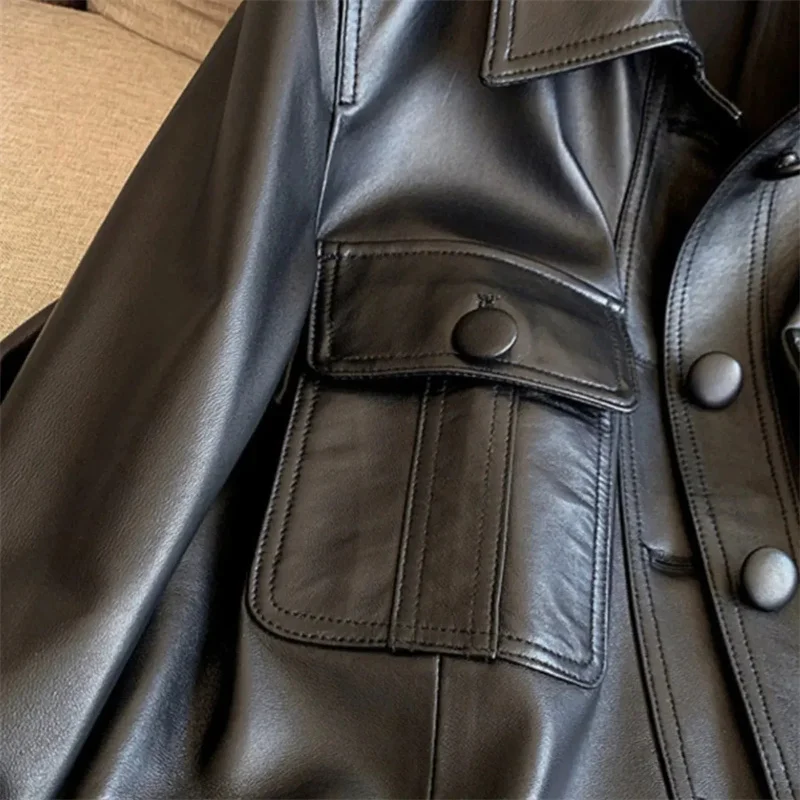 Высококачественное пальто из искусственной кожи для девочек весна-осень 2022