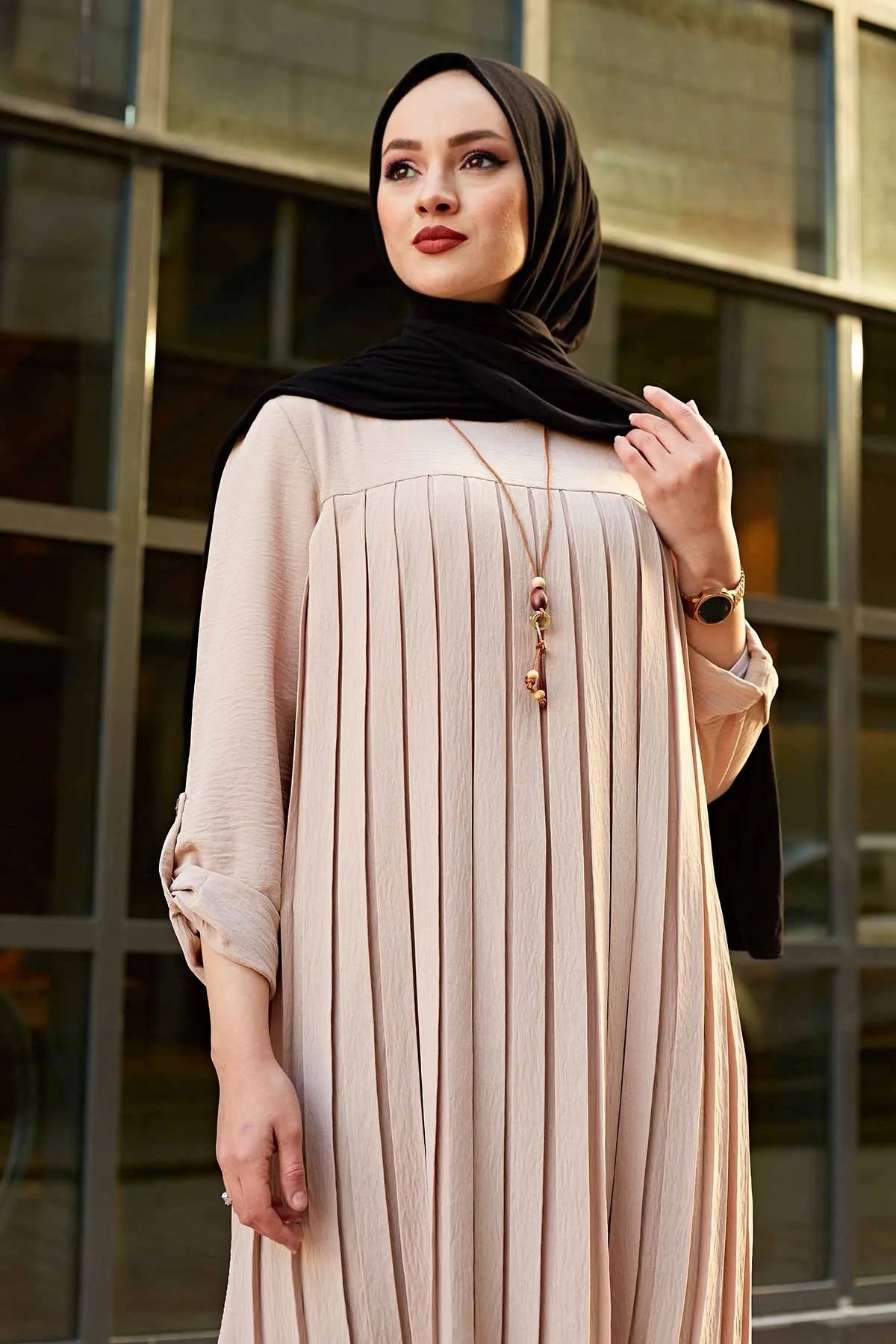 Dubai Muslim Woman Muslim Tops Women Abaya Vintage Pleated Tunic Long Sleeve Blouse Plaid Spring Autumn Warm Shirt Clothes Ladie