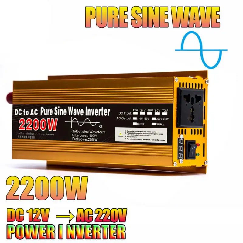 

Electrical Accessories On-board Converter Pure Sine Wave Inverter 12v/24v To 220v Solar Inverter Safe Universal Type Universal