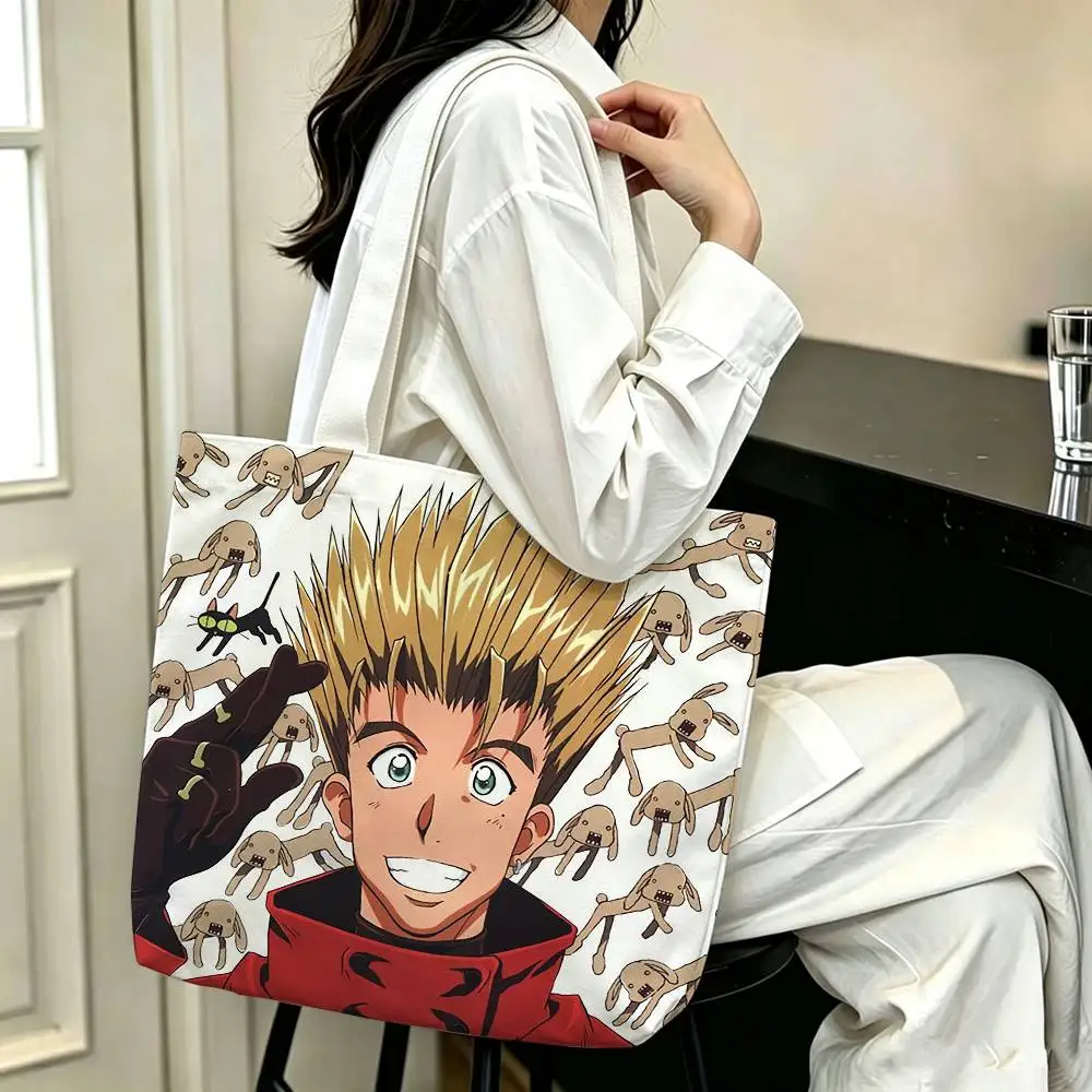 Сумка-шоппер из холщовой ткани с принтом T-Trigun-N Vash the Stampede, сумка через плечо, городская сумка для мам, сумка для покупок (art.: 3920dc5e2b888) - 3920dc5e2b888