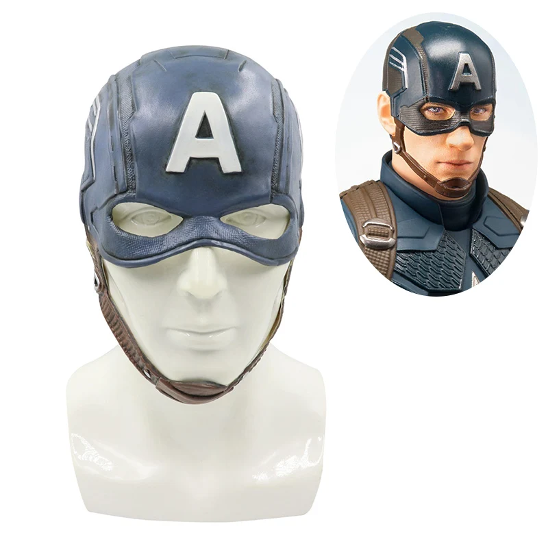 

Marvel Civil War 3 Captain America Masks Helmet Soft Latex Mask Cosplay Steven Rogers Superhero Mask Halloween Party Props