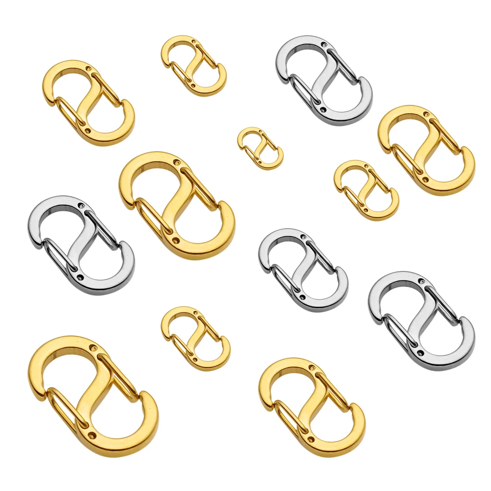

2/4/5Pcs Stainless Steel Gold S Buckle Lobster Clasps Hook Connectors Necklace for DIY Keychain Jewelry Making Supplies