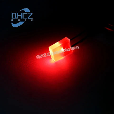 100 шт. 2x5x7 красный свет 2*5*7 красный свет Бесконечность светодиодный светоизлучающий диод квадрасветильник световой индикатор с длинным контактом