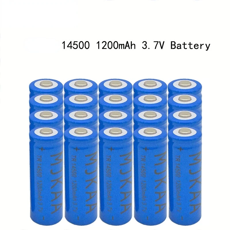 20/50PCS AA 14500 3.7V 1200mAh Rechargeable Batteries Lithium Li-ion Battery Suitable for Laser Pointer LED Flashlight Tip Head