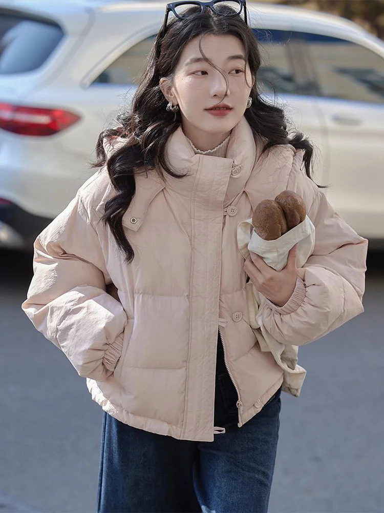 2024 зимняя новая женская розовая короткая куртка в стиле вестерн Sle уменьшающая