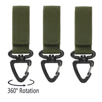 outdoor 3pcs rotatable webbing buckle nylon carabiner keychain multi functional molle belt keeper camping hanging buck