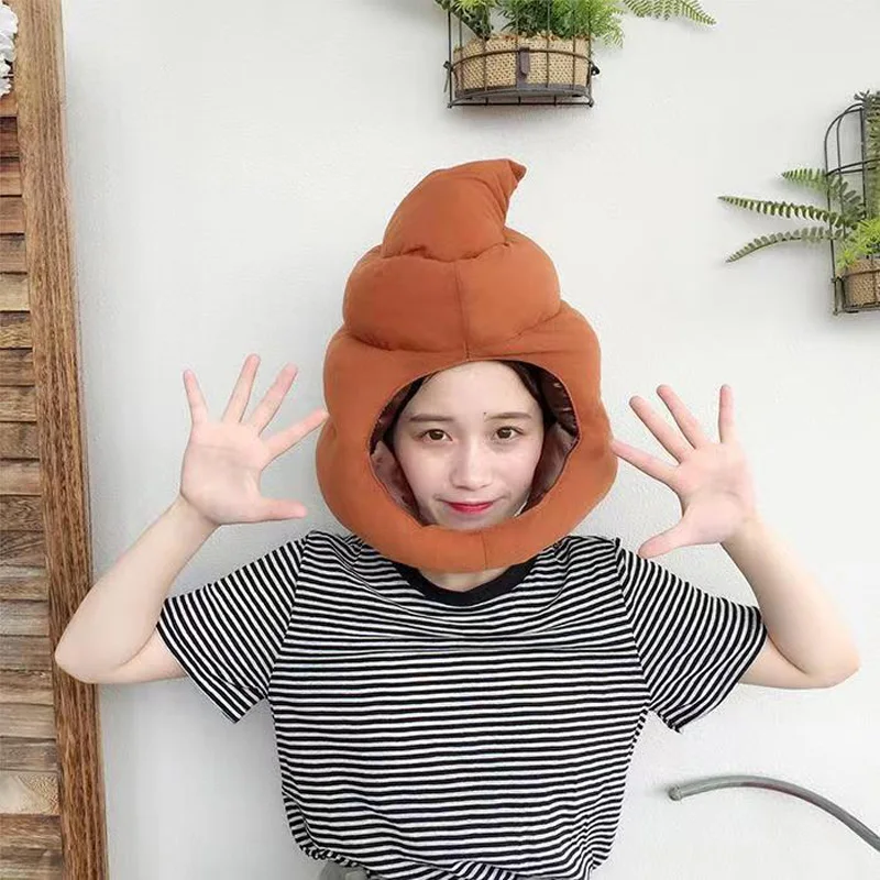 

Funny Cute Shit Shape Plush Hat Stuffed Toy Funny Fake Poop Headgear Party Photo Props