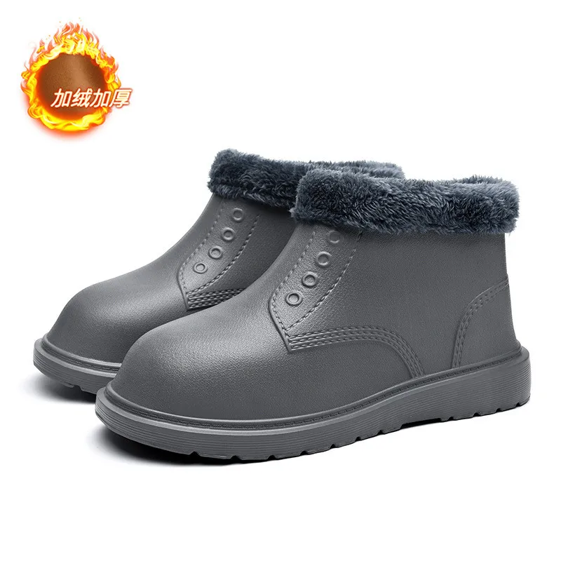 

Men Snow Boots Outdoor Leisure Boots Plush Booties Eva Fashion Waterproof Cotton Shoes Thick Sole Winter Warm Home Slippers 2022