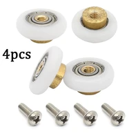 4pcs shower room pulley bathroom sliding glass door wheels nylon copper roller shower door rollers with screws 20232527mm