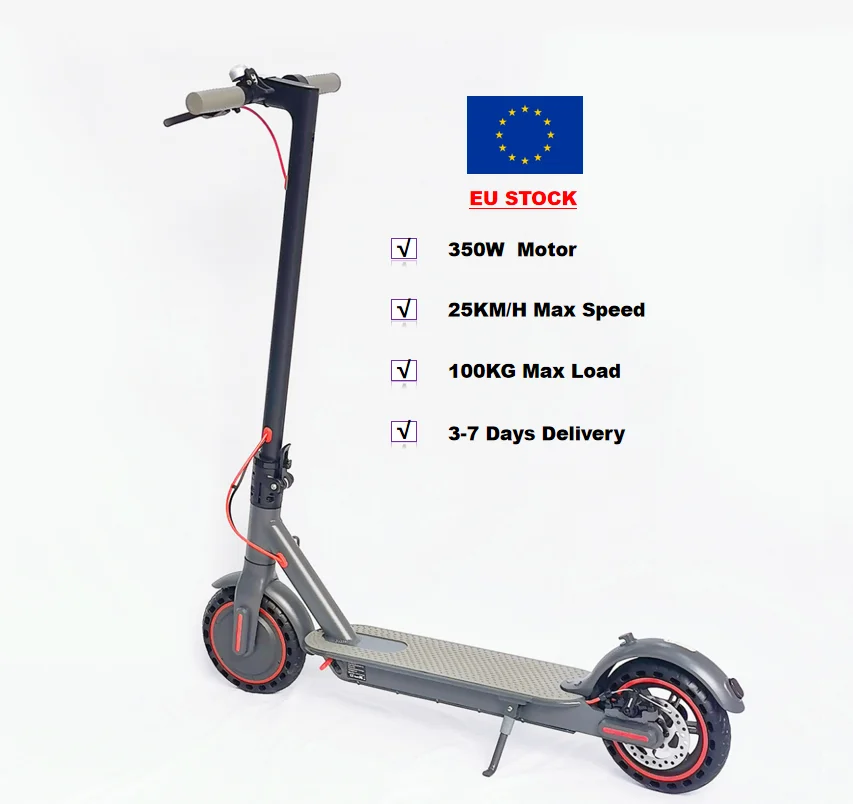 

USA EU UK Stock 8.5 Inch Solid Tire 2 Wheels 350W 36V 10.4AH Max Speed 30KM/H Folding Electric Scooter With APP M365