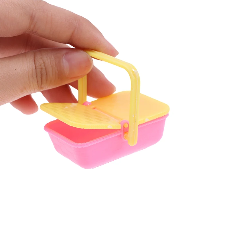 

2 шт., пластиковые корзины для кукольного домика, с ручками