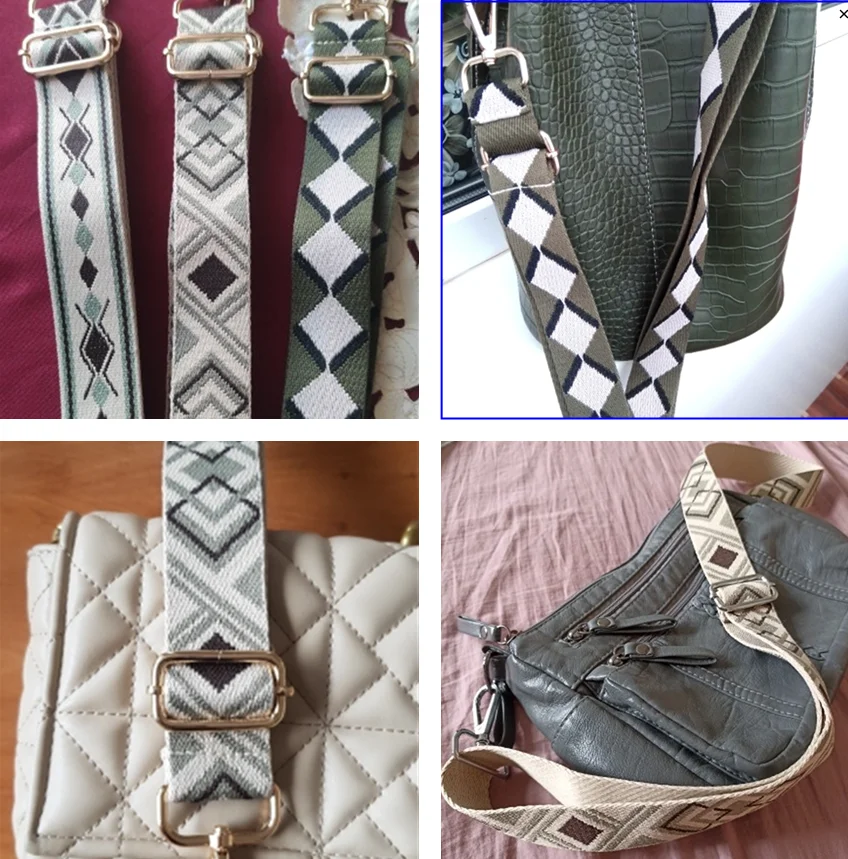 Polyester Cotton Bag Strap Woman Colorful For Messenger Shoulder Bag Adjustable Embroidered Belts Accessories One Shoulder Strap