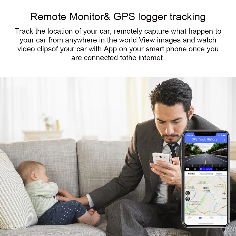 Anfilite 10-дюймовый Android приборная панель с двойным объективом парковочный монитор