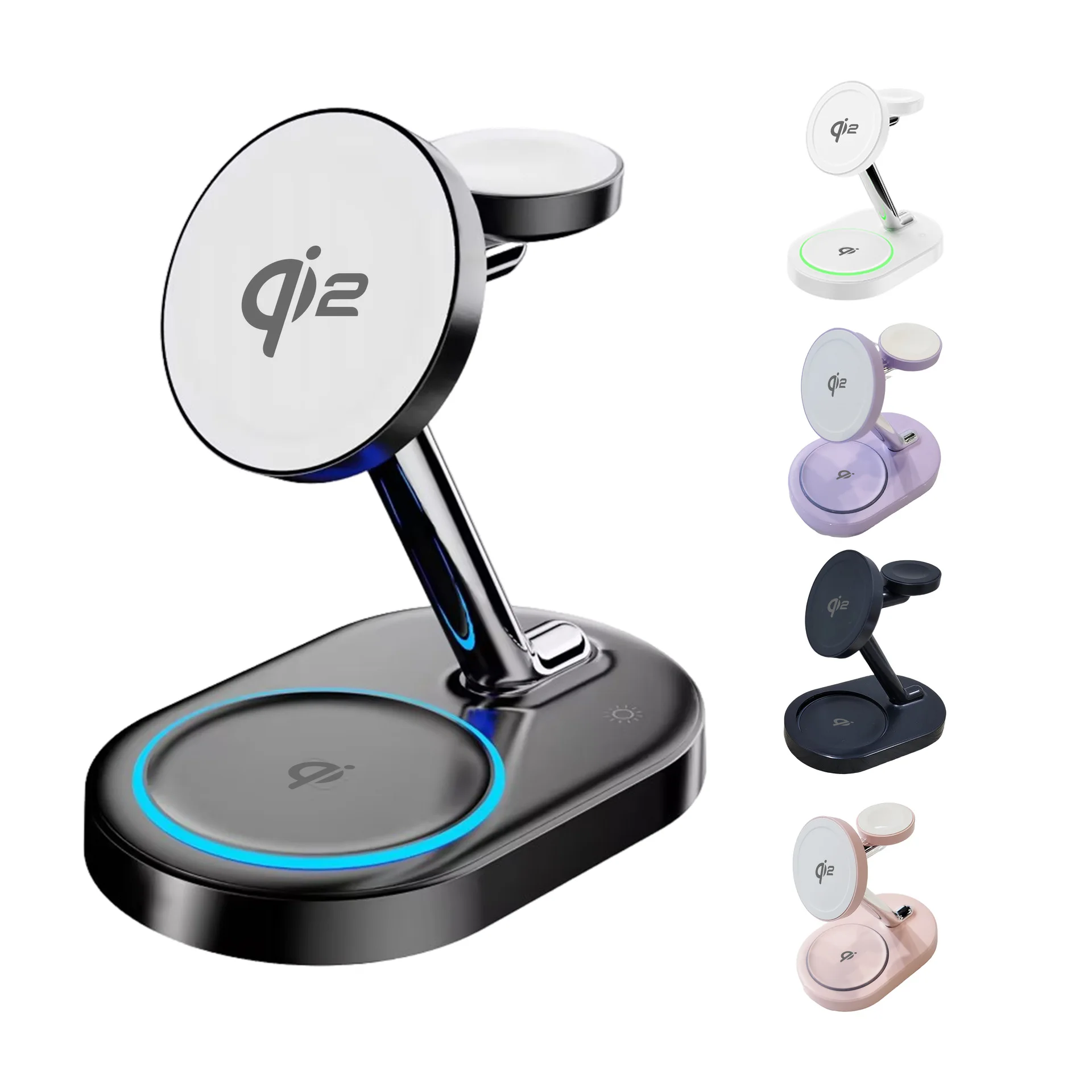 Новое беспроводное зарядное устройство Qi2 3 в 1 Magsafe с магнитной RGB-подсветкой для