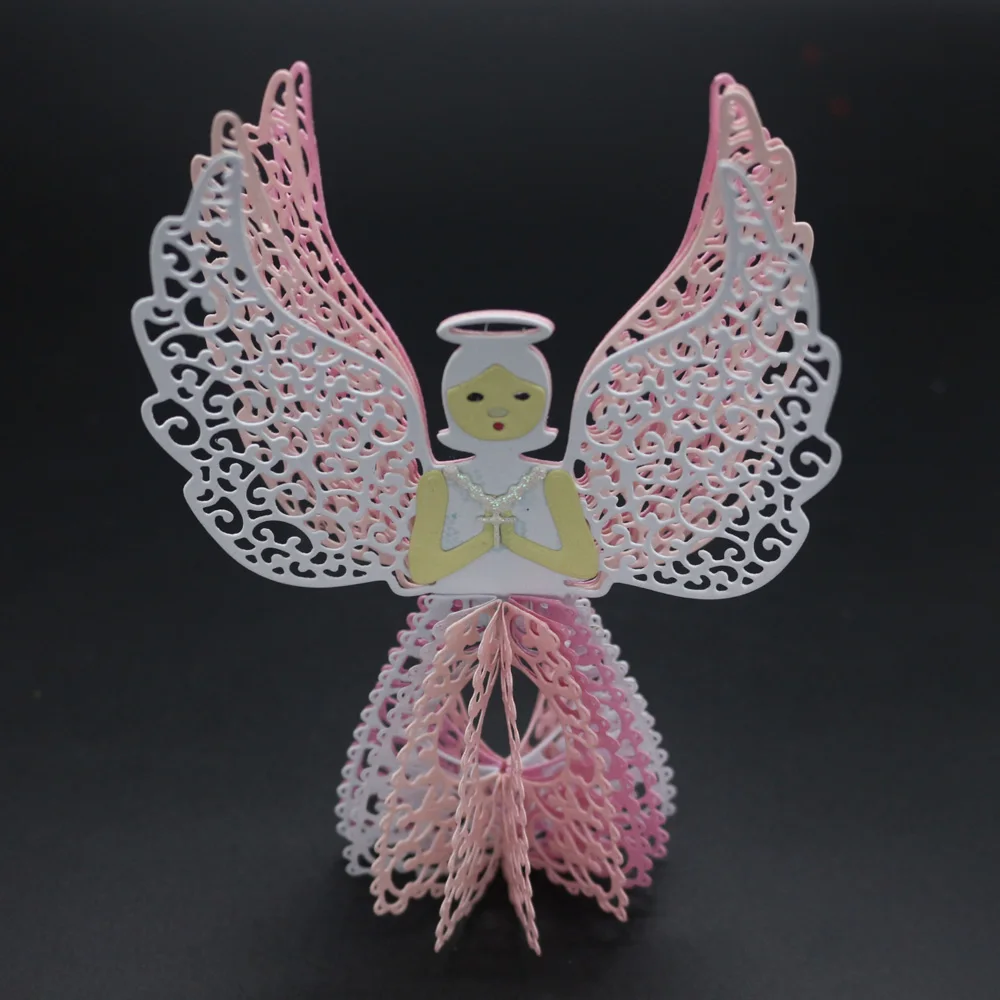 Металлические режущие штампы рамка ангела Серебряная Фотография нож форма