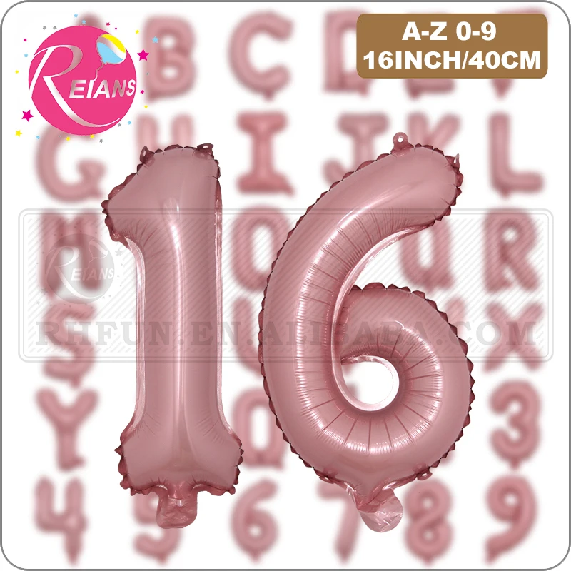 16-дюймовые фольгированные воздушные шары с надписью и цифрами |