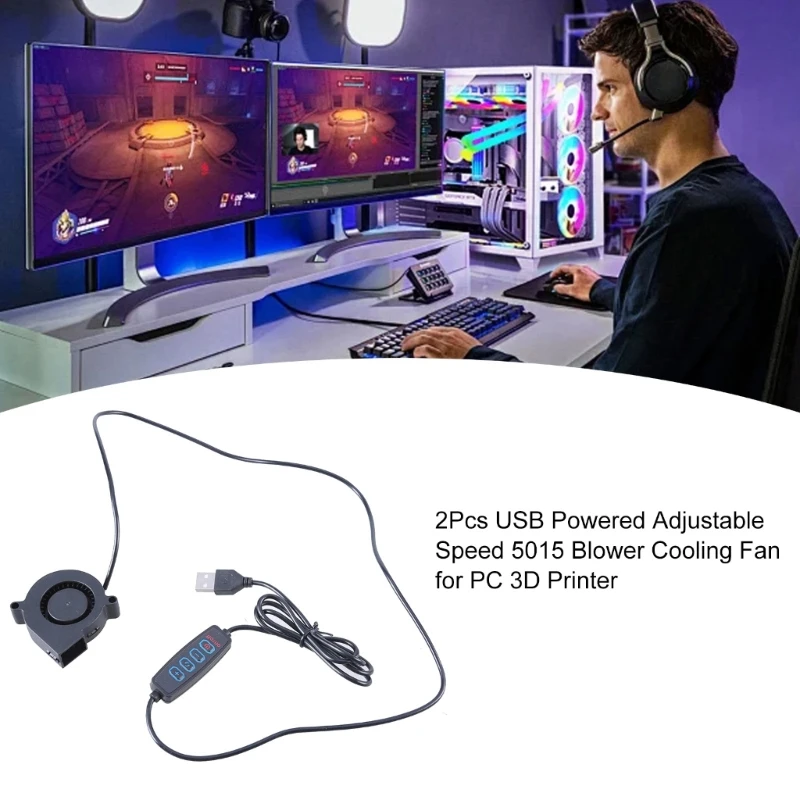 50x50x15 мм USB-вентилятор 5 В 5015 Бесщеточный охлаждающий вентилятор с регулируемой