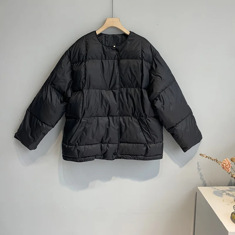 Winter New Rhombic Cotton-padded Clothes Female Korean Version Of Solid Color Short Warm Collarless Padded Bread Clothing Female