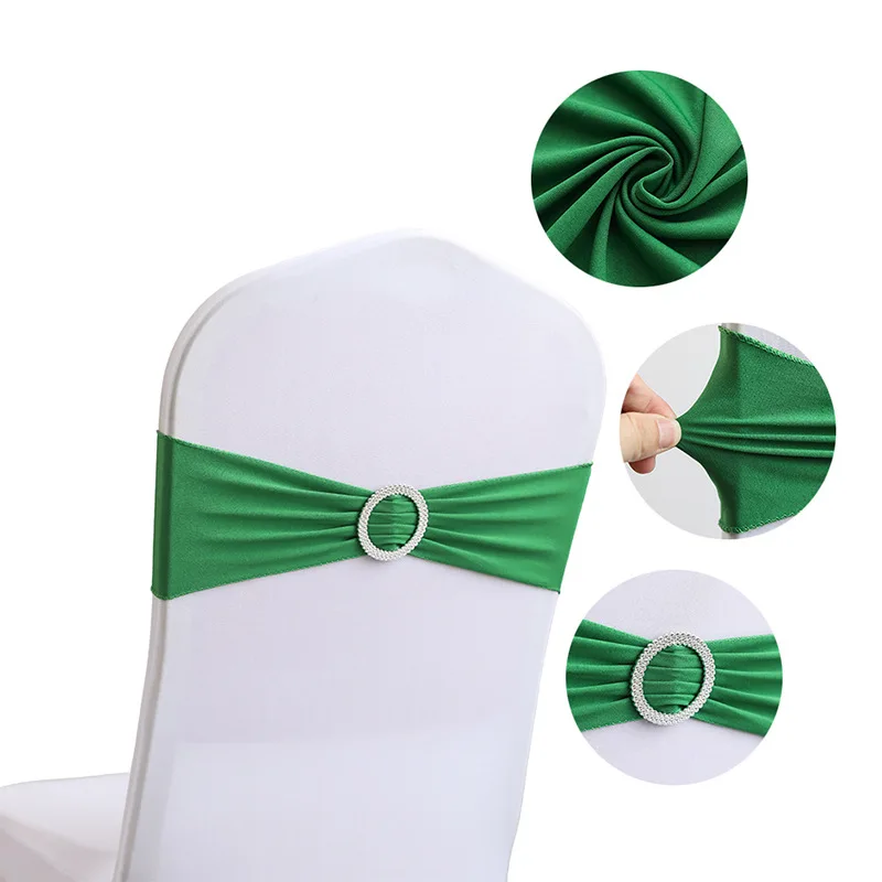 

50/100pcs Elastic Chair Knot Country Wedding Decoration Buckle Sashes Back Cover Mariage Hotel Home Seat Elegant Modern Ribbon