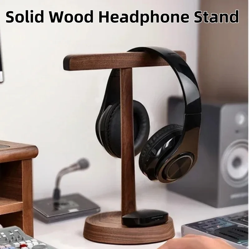 Подставка для наушников из черного ореха