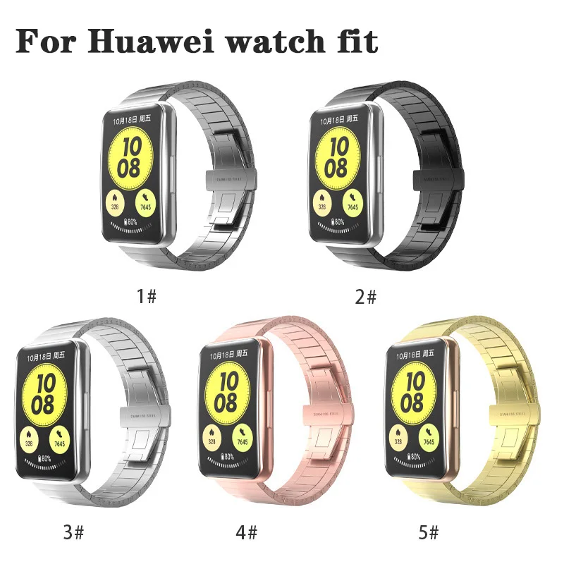 

Classic Metal stainless steel watch strap For Huawei watch fit Accessories belt watchband for Huawei watch fit Wrist bracelet