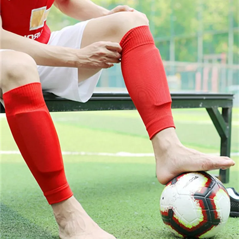 

38cm Football Sock Without Feet Socks Professional Football Shin Guards Socks Fixed Leg Warmers Foot Protect The Calf