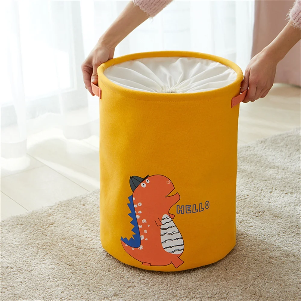 

Little Dinosaur Pattern Clothes Bucket Dirty Clothes Large Storage Basket For Wash Clothes Waterproof Dirty Clothes Basket