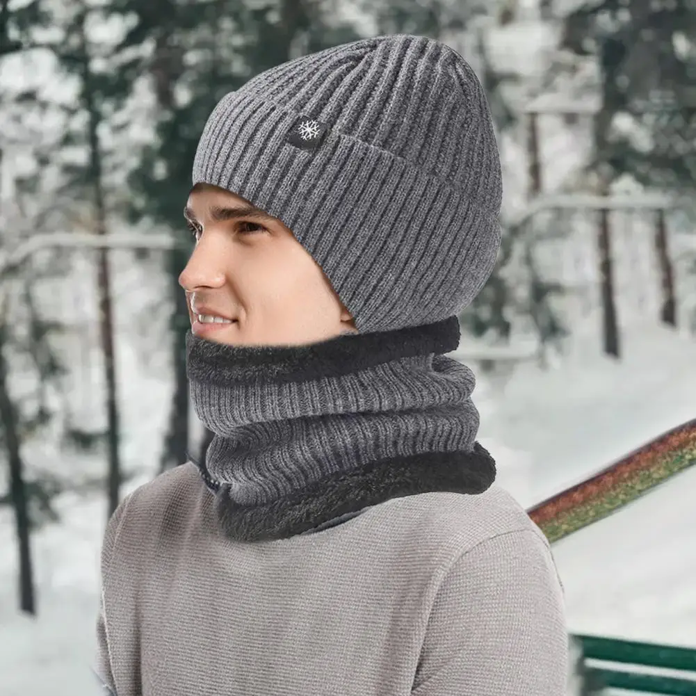 

2 шт./комплект, зимняя вязаная шапка с флисовой подкладкой
