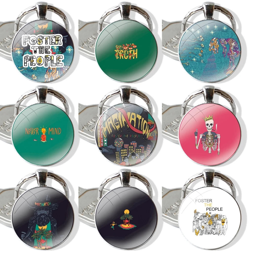 Стильные подвесные автомобильные брелки для ключей стиля Фостера людей ручная работа стеклянный кабошон брелок мультяшный Модный дизайн креативный Стильные подвесные автомобильные брелки для ключей стиля Фостера людей ручная работа стеклянный кабошон брелок мультяшный Модный дизайн креативный