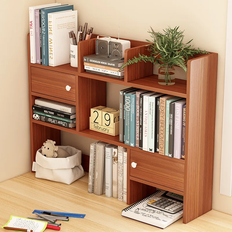 

2023 Year AOLIVIYA Simple Small Bookshelf Computer Desk Student Space Saving Small Bookcase Office Desktop Rack