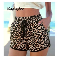 leopard shorts women summer plus size loose sweatshorts sexy casual cotton elastic waist beach booty shorts women clothing 2021