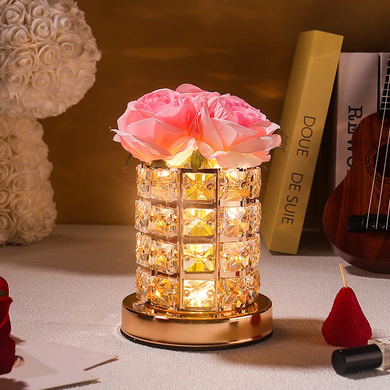 Реchargeable Crystal Rose Bedside Lamp