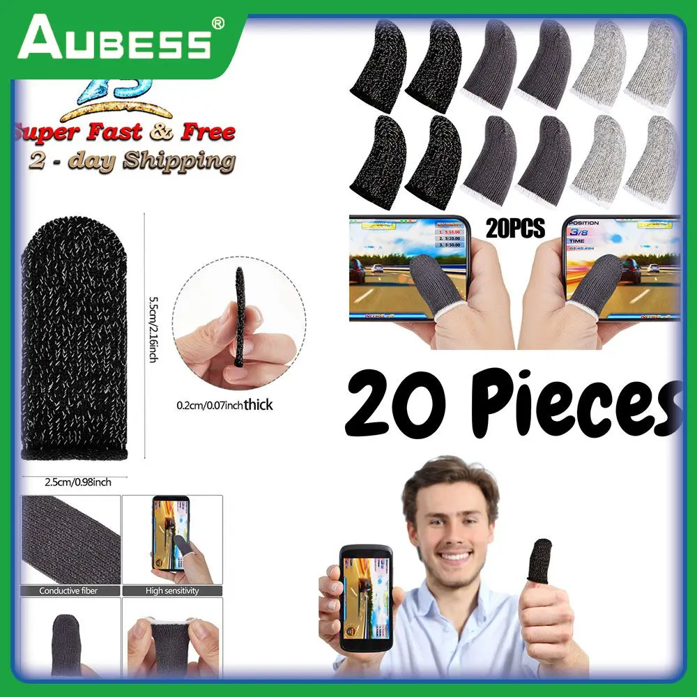 

20 Pcs Sweatproof Gaming Finger Cots Comfortable Fingers Cots Breathable Gaming Finger Sleeve For Pubg Fiber And Cotton Portable