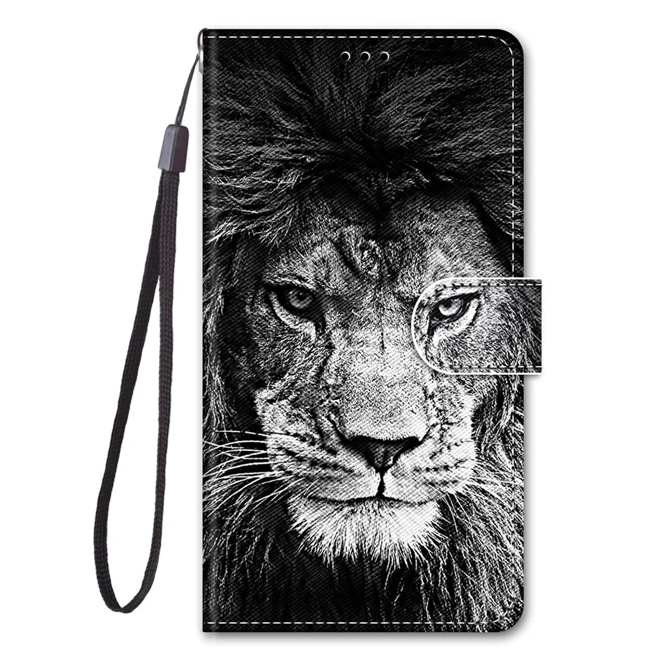 Lovely Cat Wolf Pattern Wallet Flip Cases For Redmi 4X 6 6A Note 4 4X 5 5A 6 7 8 10 11 Pro 10S 11S Card Holder Stand Book Cover
