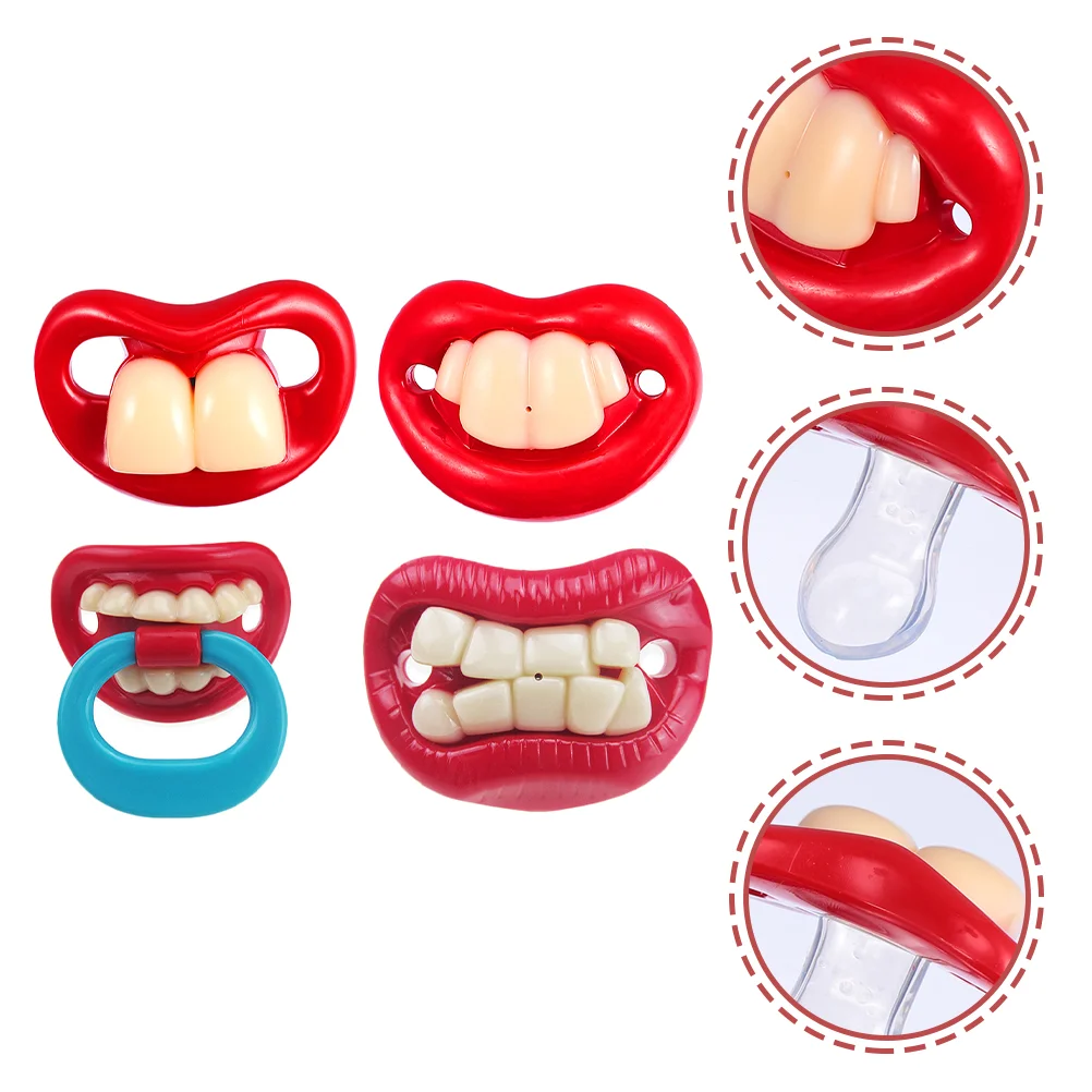 

4pcs Funny Pacifier Portable Silicone Pacifier Silicone Pacifier Baby Baby Supplies Creative Pacifier