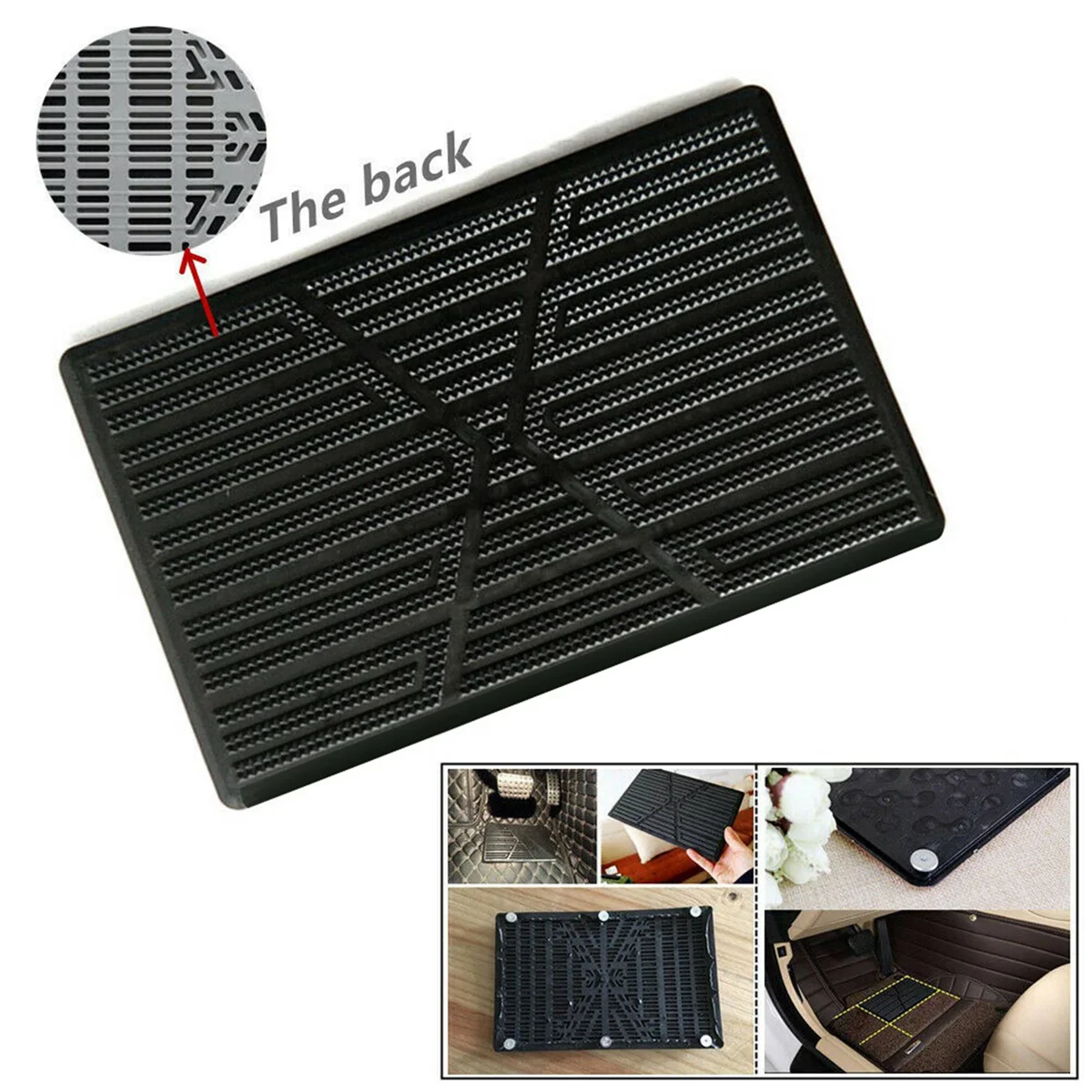 

2X Universal Car Floor Mat Pad Heel Foot Carpet Pedal Patch Cover Anti-Skid Pedal Mat - 25X16cm