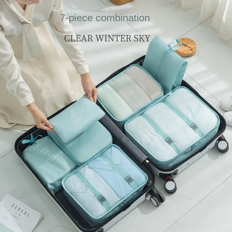 

storage bag travel seven piece set luggage storage bag underwear shoes bundle pocket travel finishing bag clothing storage bag
