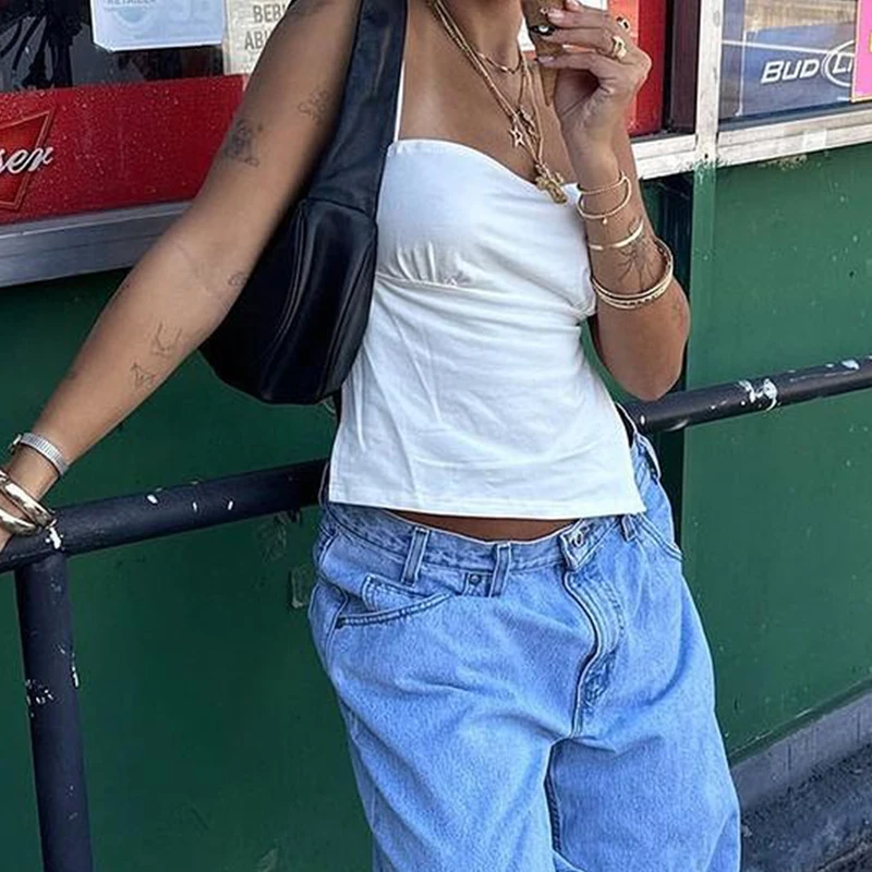 Готические женские укороченные топы без рукавов сексуальная одежда Y2k бандажные