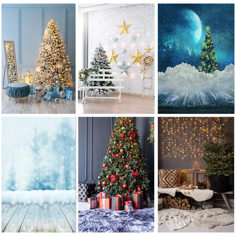 

SHENGYONGBAO Christmas Photography Background Christmas tree Fireplace Backdrops For Photo Studio Props 22722 SD-05
