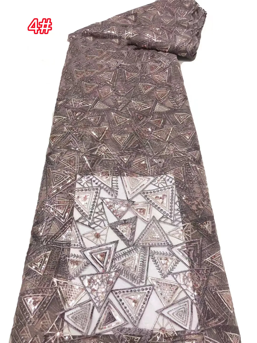 Новая высококачественная кружевная ткань с геометрическим узором и вышивкой