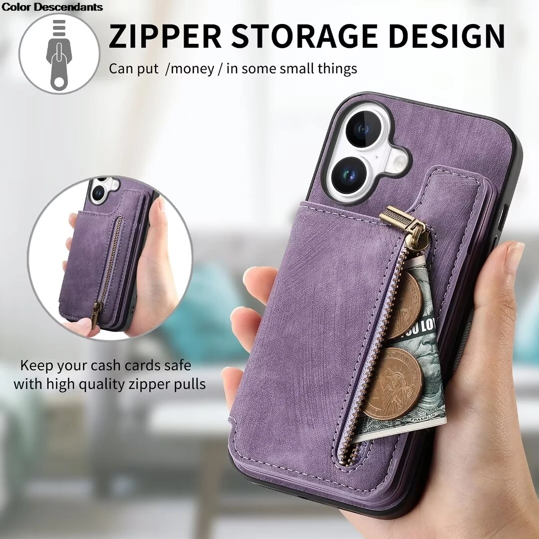 Кожаный чехол-бумажник на молнии для Xiaomi Poco F6 5G 2024 задняя крышка M6 X6 X5 F5 X4 M4 X3 M3 Pro X 3