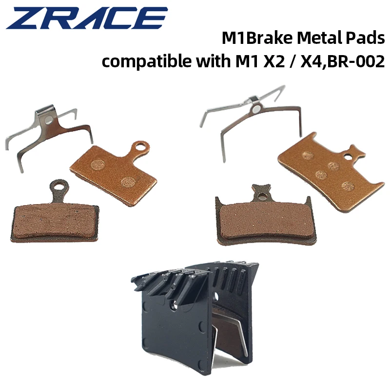 

ZRACE 1 Pair of Bicycle Brake Pads M1 X2/X4/BR-002 Disc Brake Metal Pads Bmx Mtb Accessories Compatible with J02A/J03C/J04C/hope