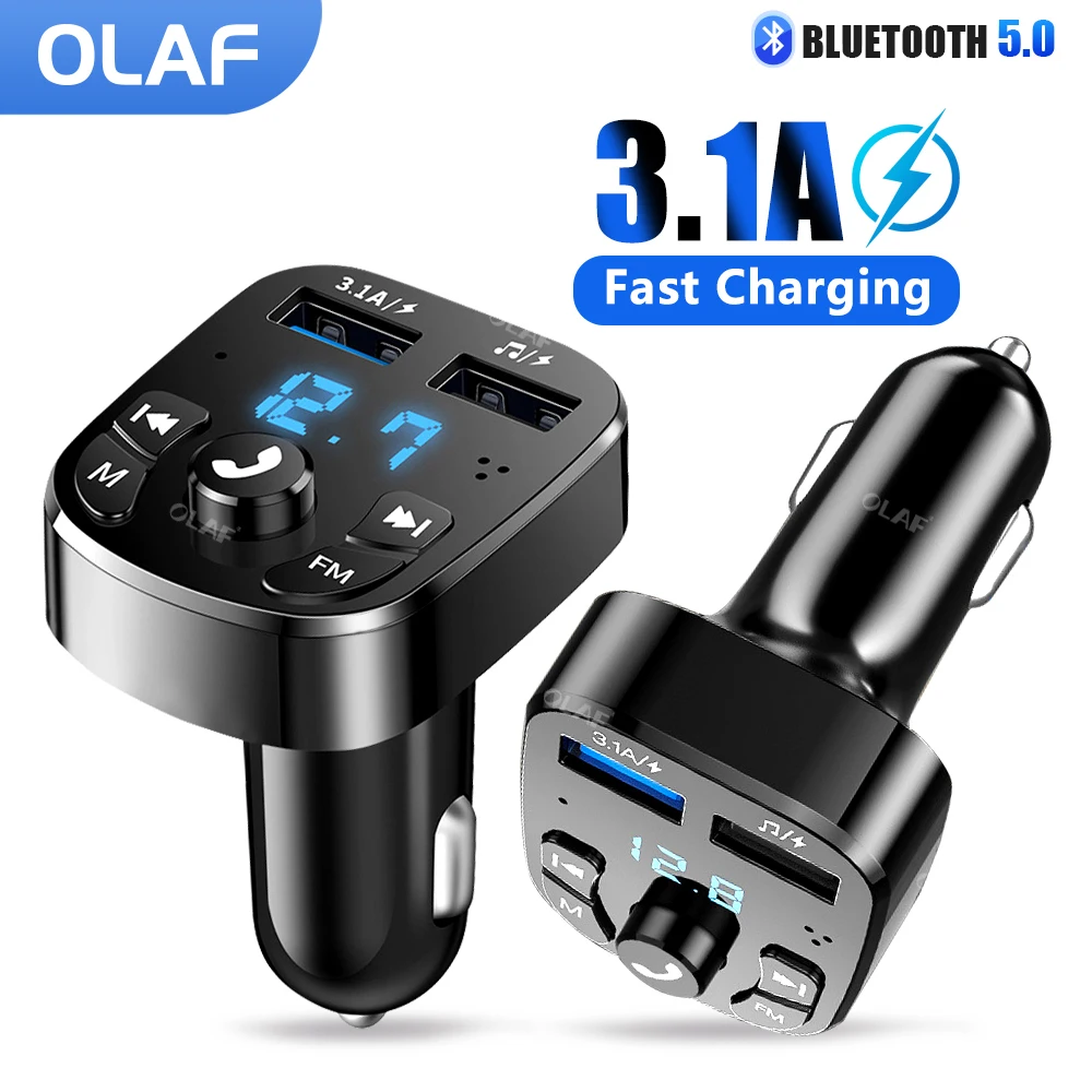 

Автомобильное зарядное устройство с 2 USB-портами и bluetooth 5,0