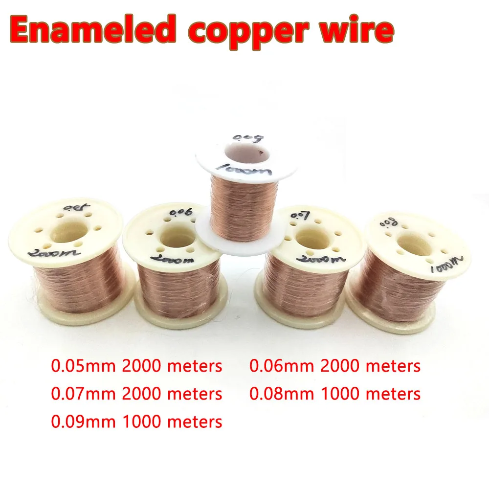 

0.03mm 0.05mm 0.06mm 0.07mm 0.08mm 0.09mm Enameled copper wire Cable Copper Wire Magnet Enameled Copper Winding Coil Copper Wire