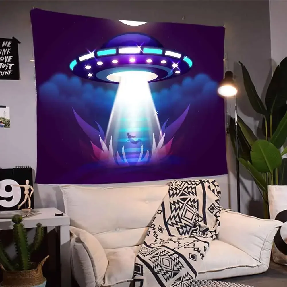 Simsant космический корабль молния искусство настенный крутой гобелен для