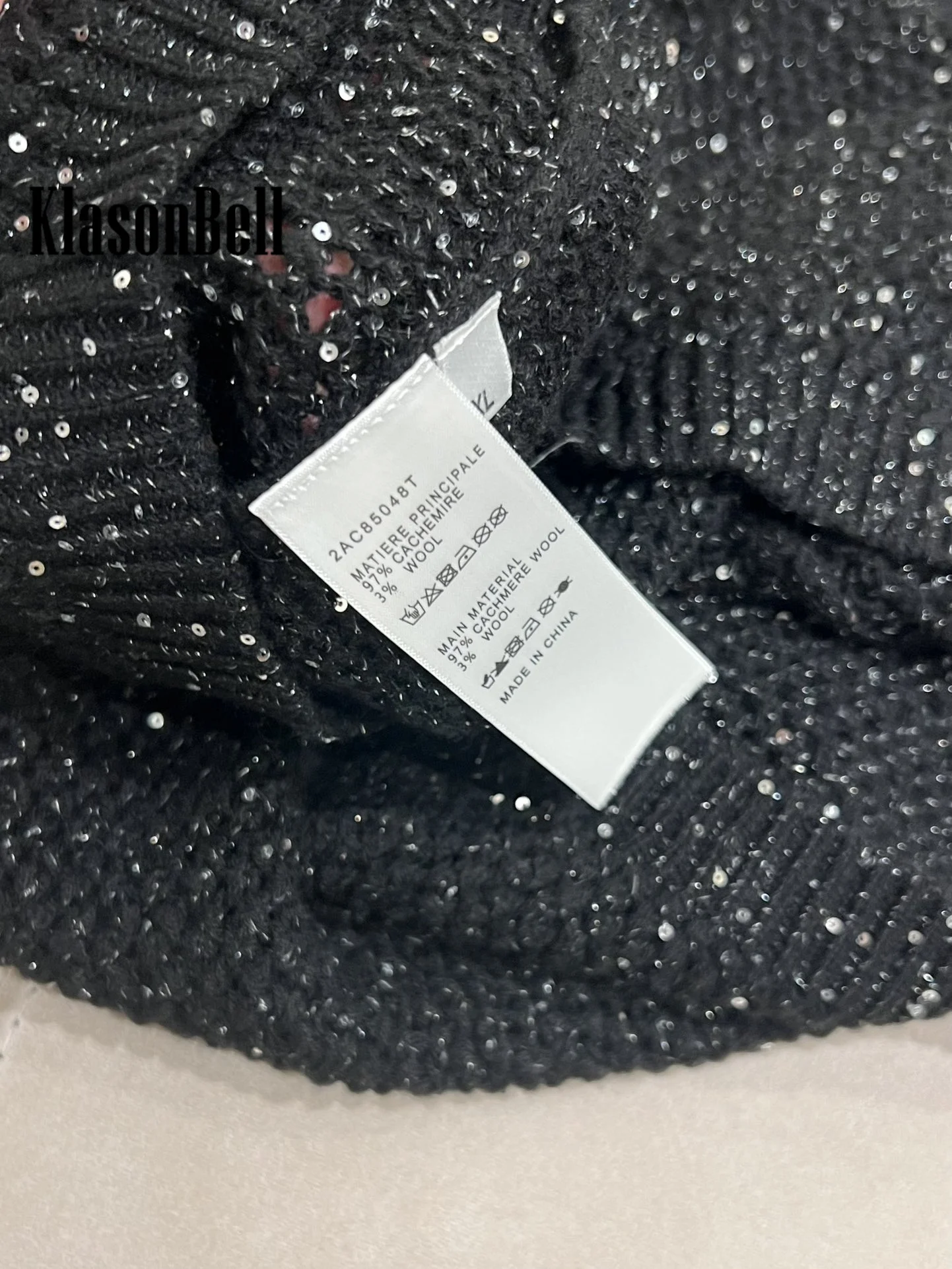 11 25 KlasonBell модный кашемировый шерстяной трикотаж с блестками топ вырезами