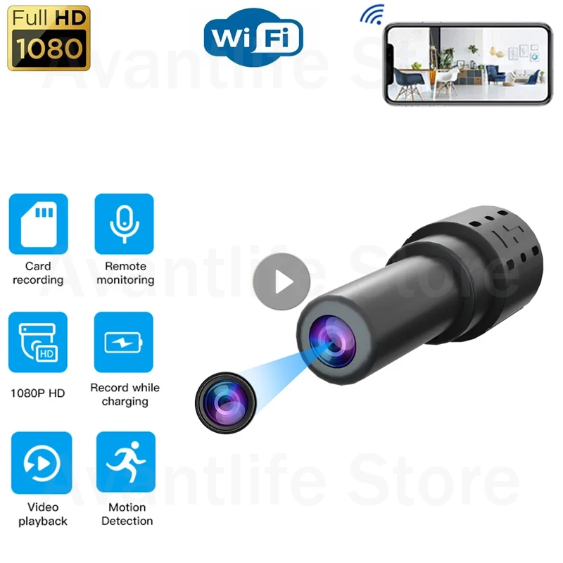 

Мини-камера видеонаблюдения для домашней безопасности, HD 1080P, Wi-Fi