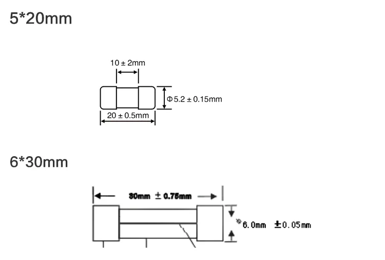 10 шт. керамические Предохранители 5 х20 мм 6 х30 250 в а 1 А 2 3 трубка предохранителей с