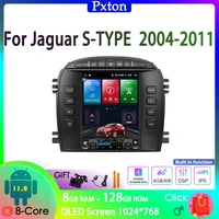 pxton tesla screen android car radio stereo multimedia player for jaguar s type 2004 2011 carplay auto 8g128g 4g wifi dsp