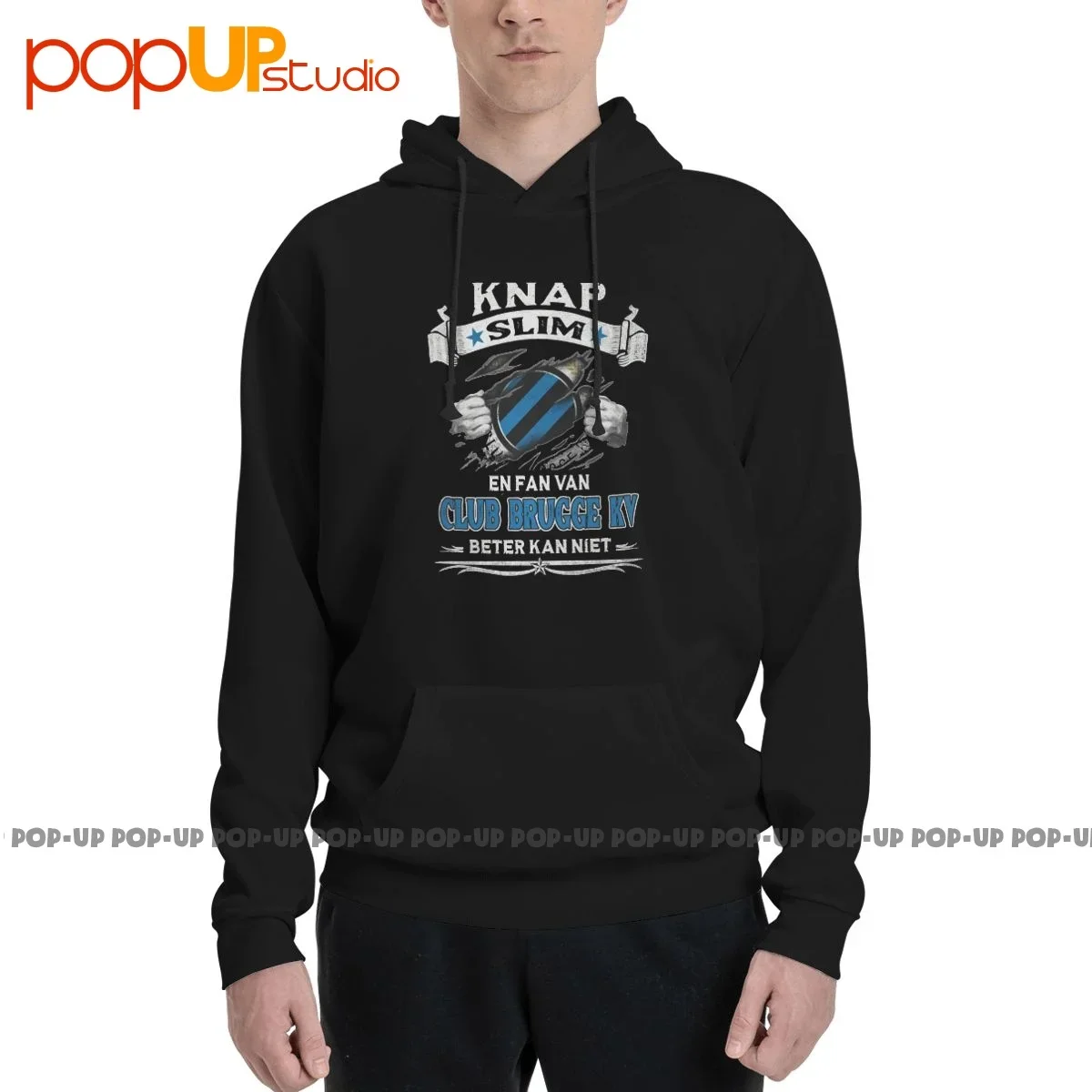 Фото Knap Slim En Fan Van Club Brugge Kv Beter Kan Niet Толстовка с капюшоном Толстовки в подарок Стиль Горячие предложения Высокое качество №1
